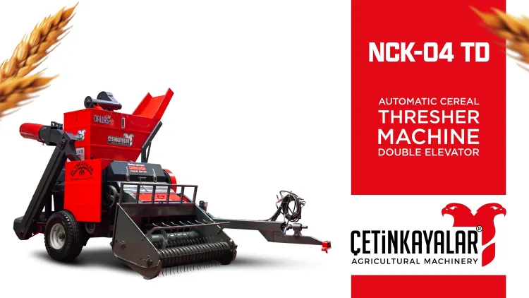 NCK-04 TD Automatic Cereal Thresher Machine Double Elevator Promotional Video